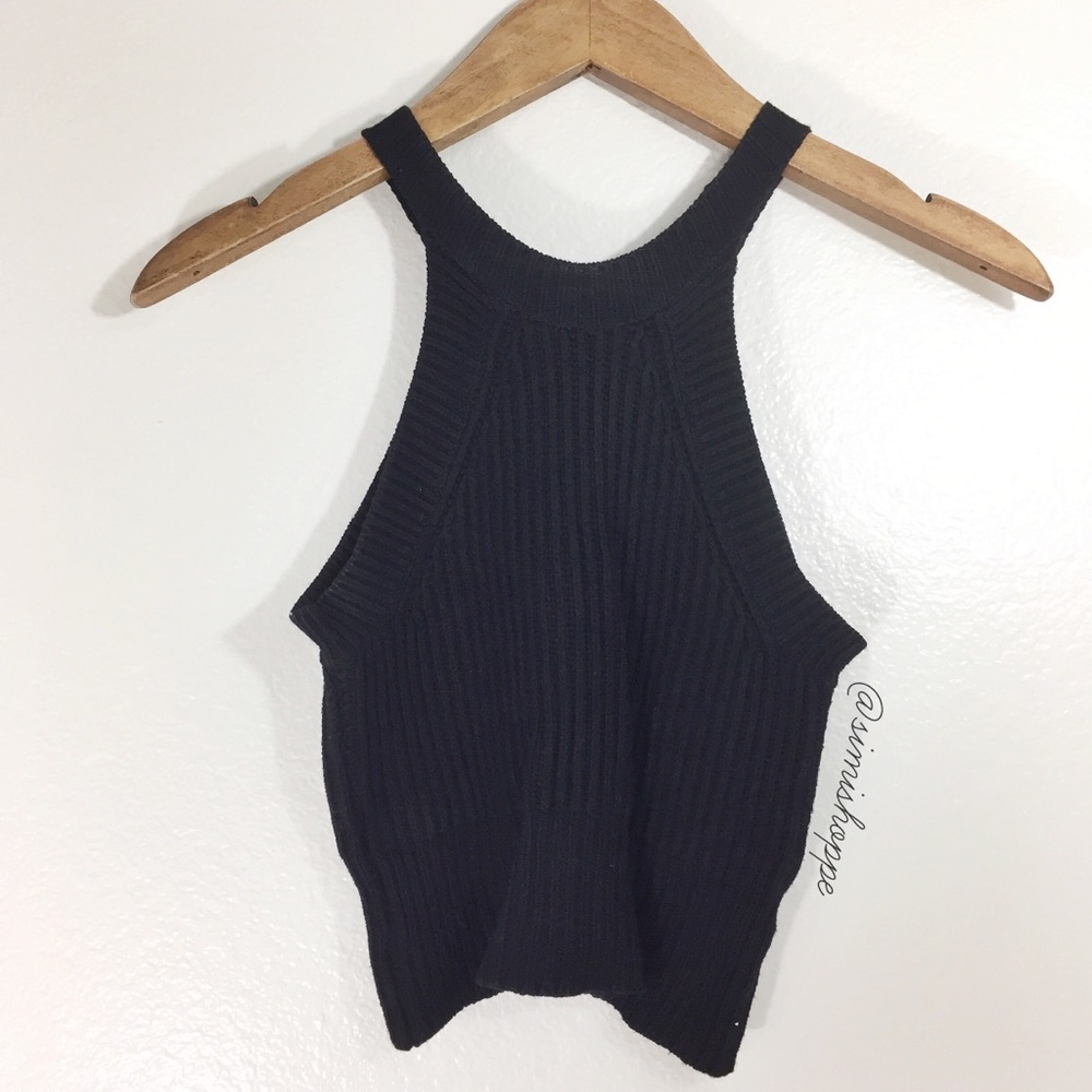 NEW Brandy Melville Black Knit Sofia Halter Tank